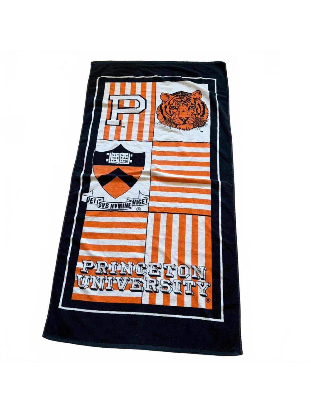 Vintage Princeton University Tigers College Beach Bath Towel Tapestry 57"x29"